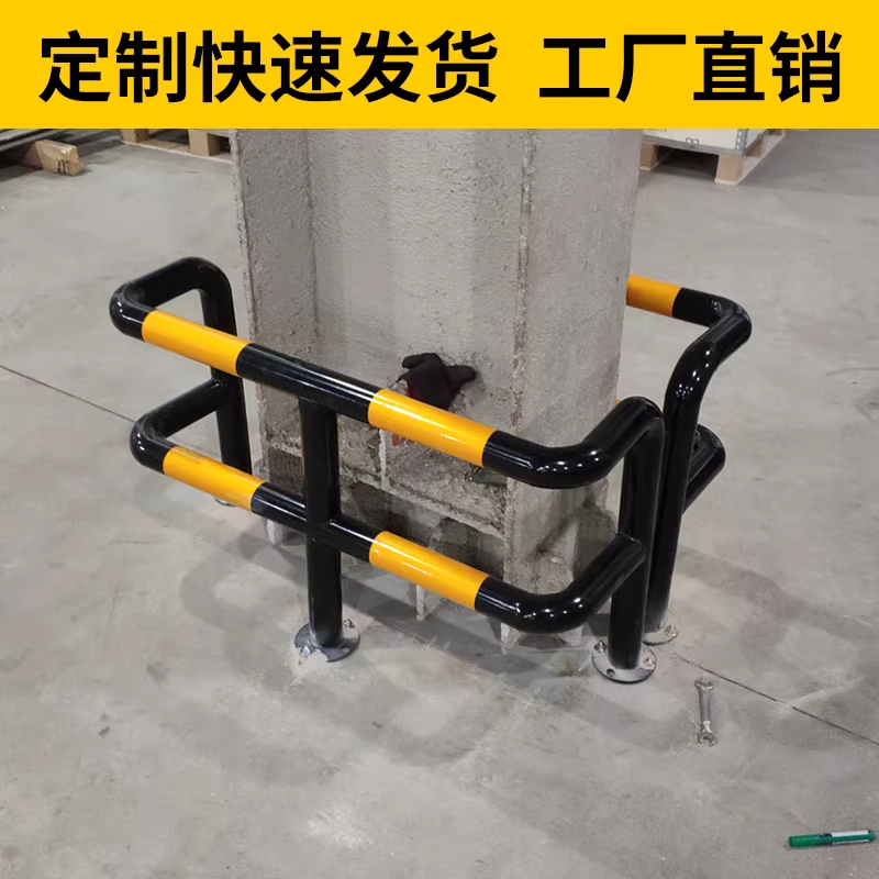 스틸 볼라드 U자형 가드레일 주차장 소화전 안전 공사 L자형 더블 500x500mm - 상세 이미지 3