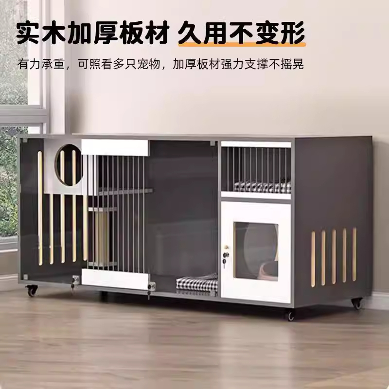 강아지 방음 부스 반려견 원목 소음방지 애견집 외출 100x60x80cm 이미지 6