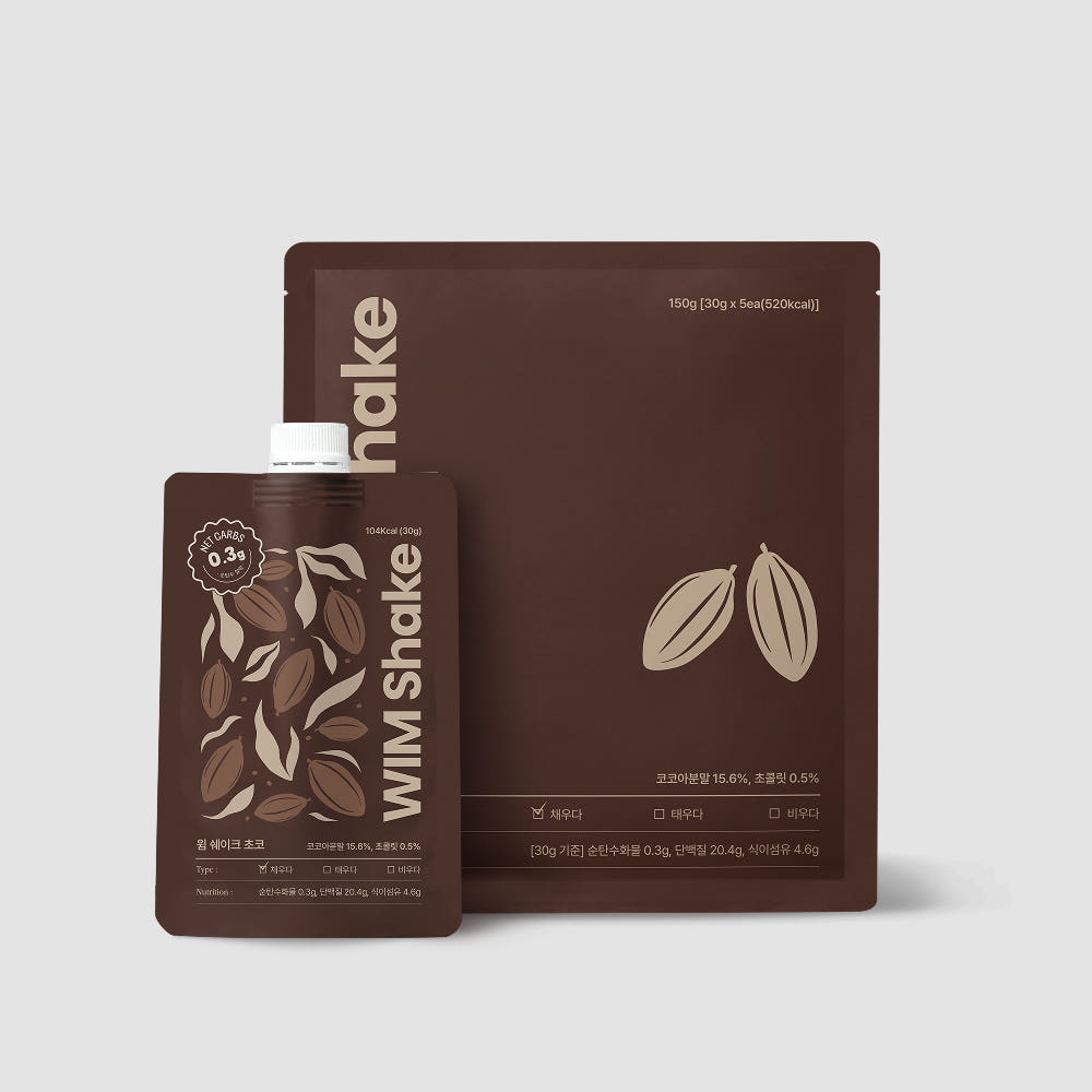 윔 스토어 저당 저탄수 고단백 윔쉐이크 초코, 30g, 5개