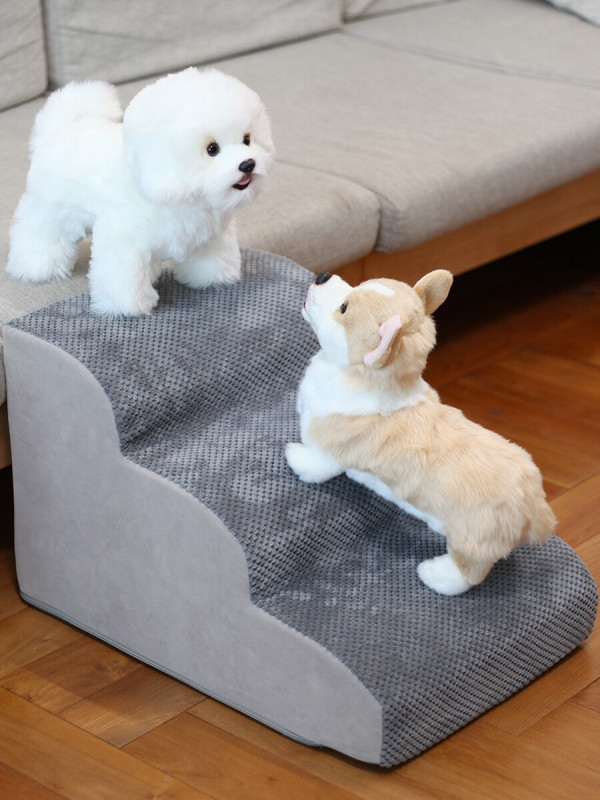 강아지 고양이 계단 소파 경사 스텝  반려동물 60cm 5단 그레이 - 상세 이미지 2