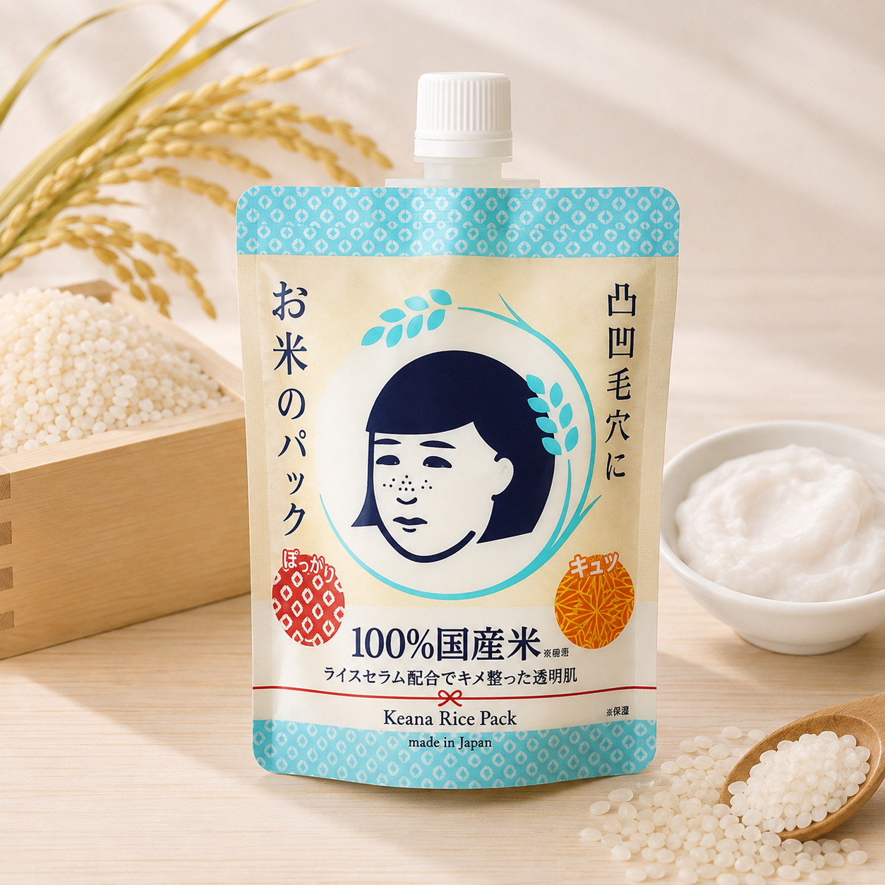 일본 케아나나데시코 쌀 모공 케어 세안 워시오프팩 170g - 상품 이미지