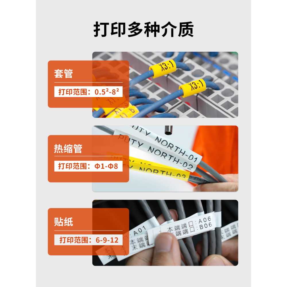 튜브 넘버링기 튜브라벨기 와이어 프린터 전선 케이블 표준형 리본1스티커1튜브1 - 상세 이미지 3