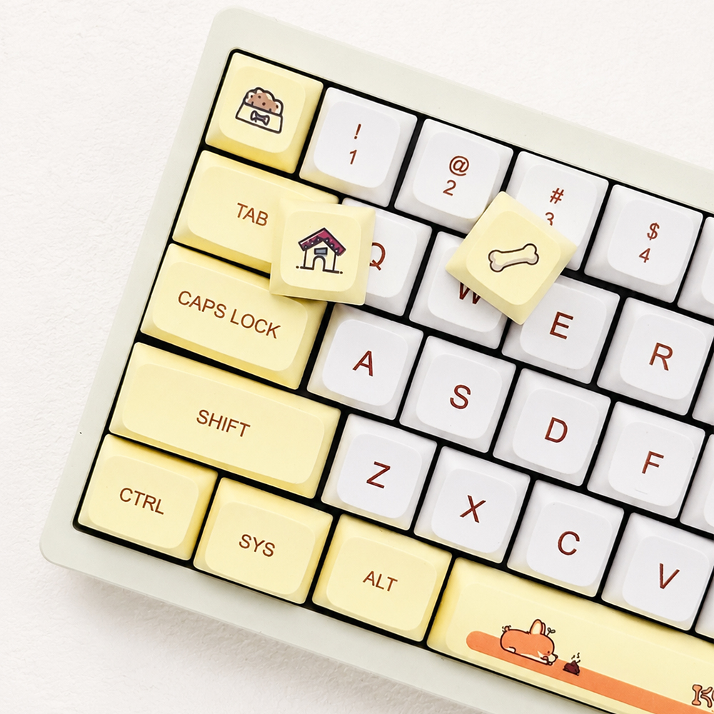 웰시코기 키캡 영문 키보드 자판 강아지 동물 키캡 XDA PBT 염료승화 기계식 134키 - 메인 이미지