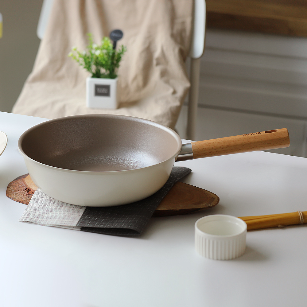 STOLTZ 슈톨츠 쿡웨어 IH 인덕션용 웍팬 궁중팬 26cm, 베이지 - 상세 이미지 3