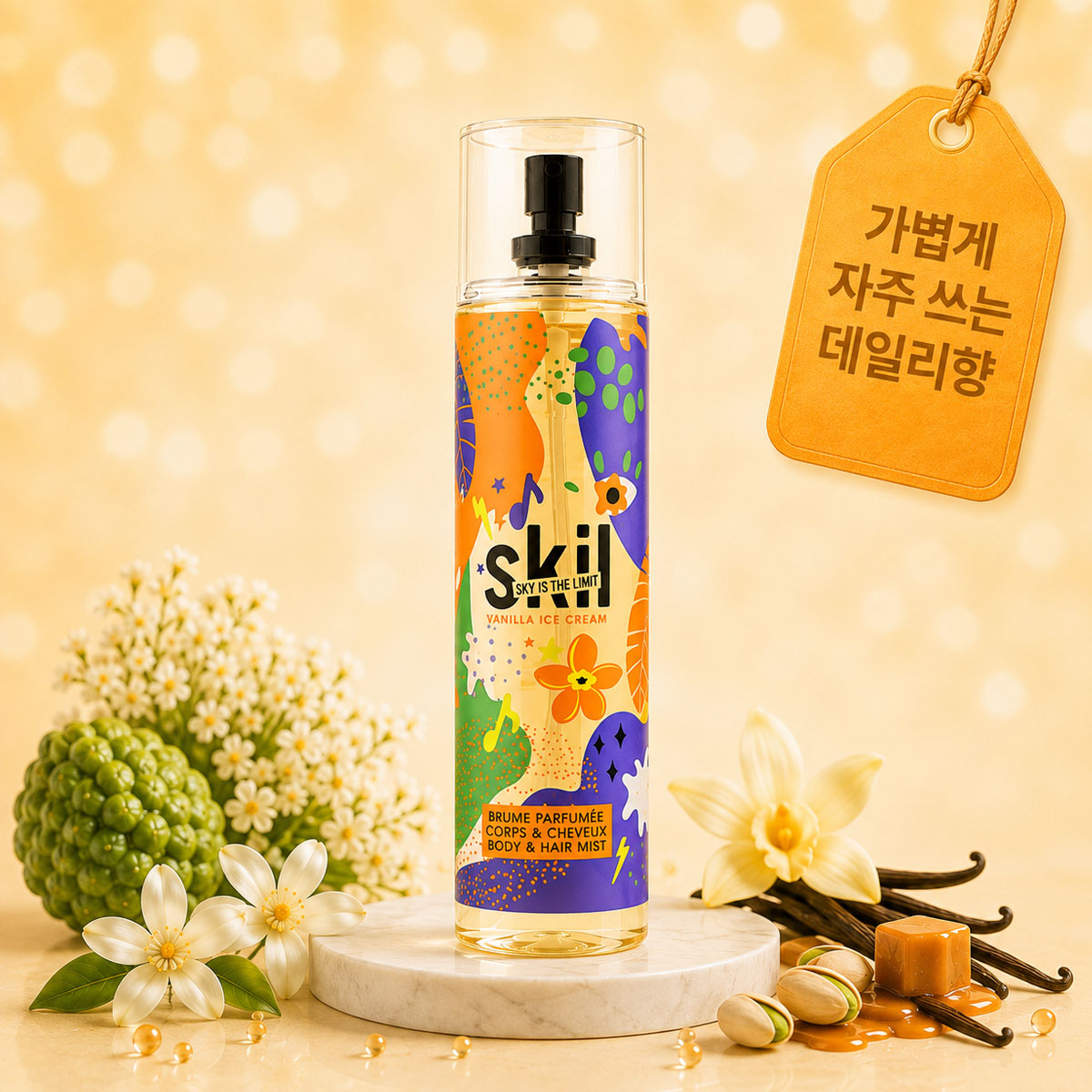 장아떼 Skil 헤어바디 미스트 프랑스향기 바닐라 아이스크림, 250ml, 1개 - 상품 이미지