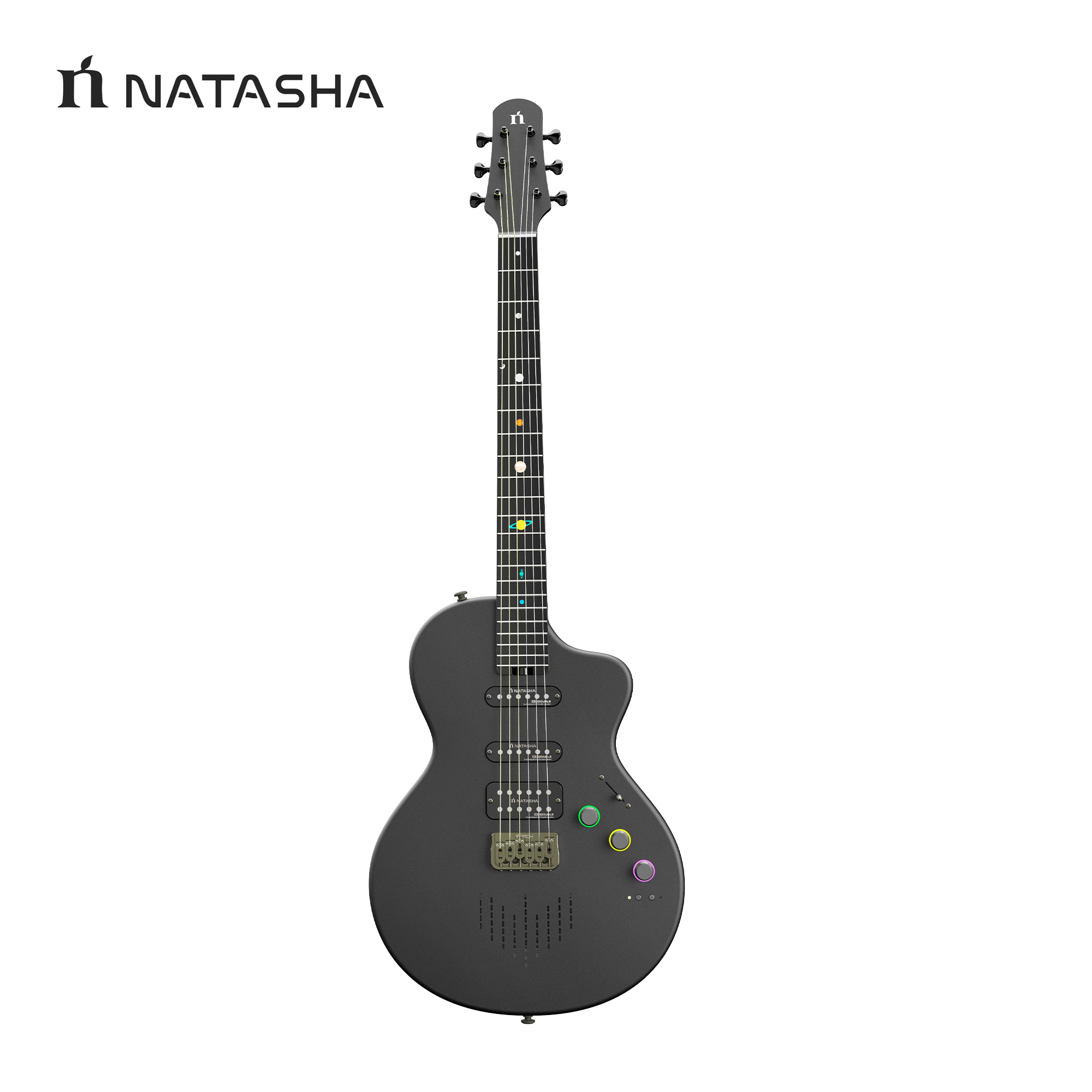 나타샤 네뷸라 Nebula 2.0 카본 스마트 일렉 기타 Cosmic Black - 상품 이미지