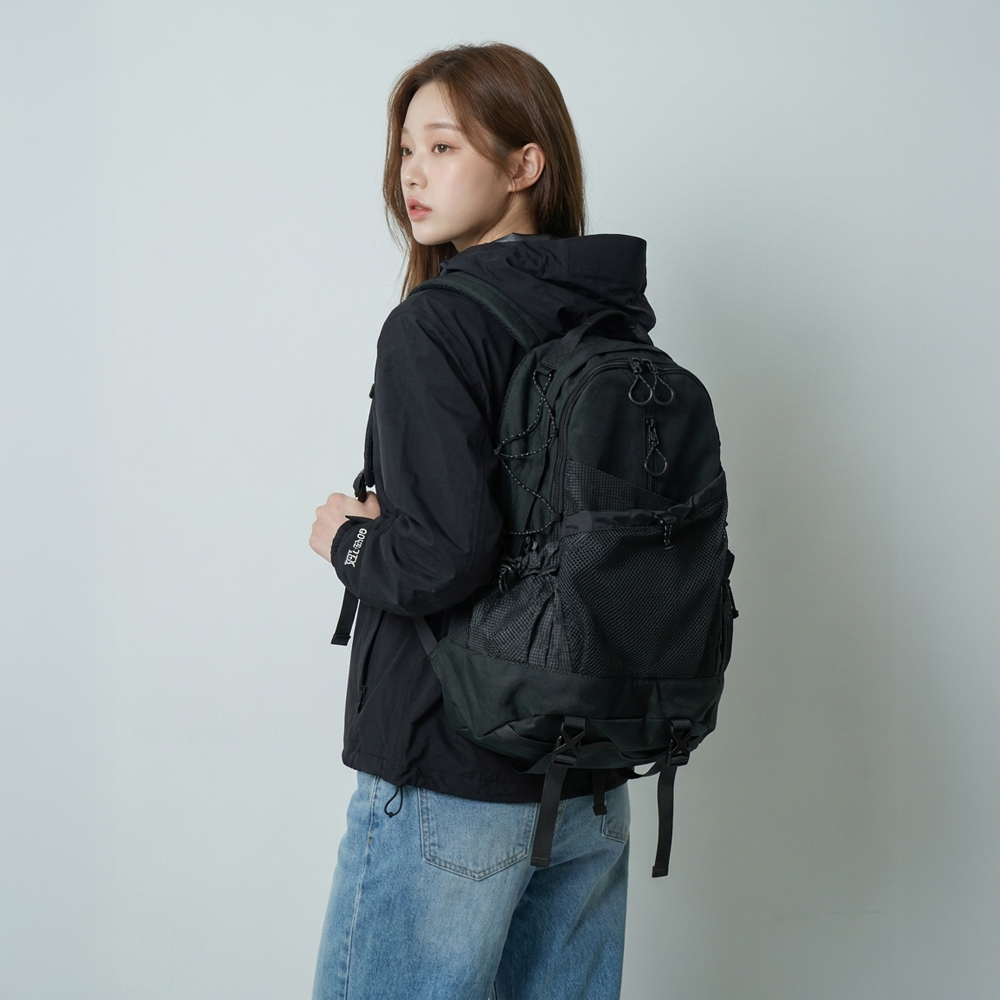 벤쿠쿠 남자 백팩 35L 대용량 데일리 테크니컬 코드락 가방 고프코어 블랙 이미지 7