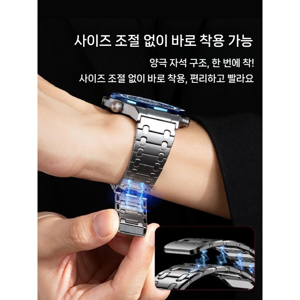 가민 스마트 워치 디센트 G2 피닉스 포러너 스트랩 자석 오크 스틸 메탈 밴드 - 상세 이미지 4