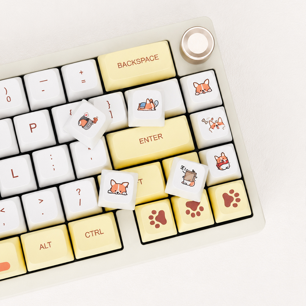 웰시코기 키캡 영문 키보드 자판 강아지 동물 키캡 XDA PBT 염료승화 기계식 134키 이미지 8