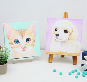 아크릴 물감 초상화 주문제작 15X15cm 선물 가족 웨딩 퇴임선물 사은회 - 상품 이미지