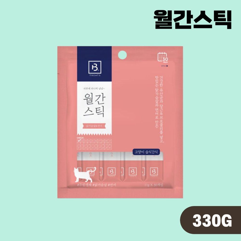 월간스틱 대용량 짜먹는 고양이간식 연어, 330g, 1개 - 상품 이미지