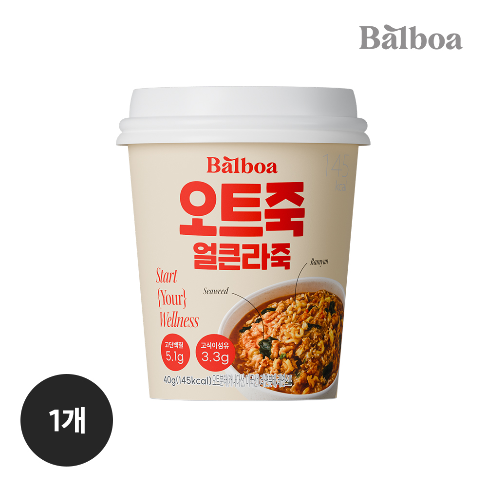 발보아 저당 오트죽 간편 오트밀 컵 40g 1개 - 메인 이미지