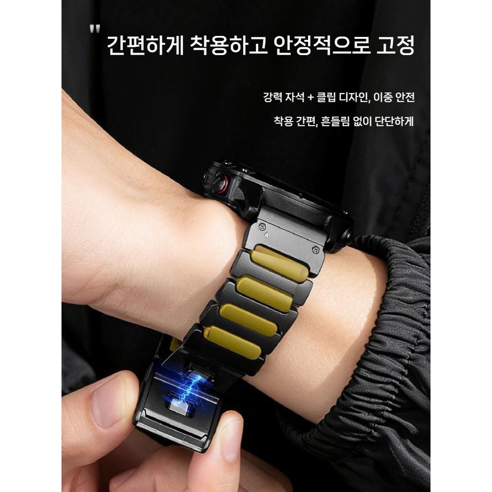 가민 스마트 워치 디센트 G2 피닉스 포러너 스트랩 자석 클라스프 티타늄 실리콘 밴드 - 상세 이미지 5