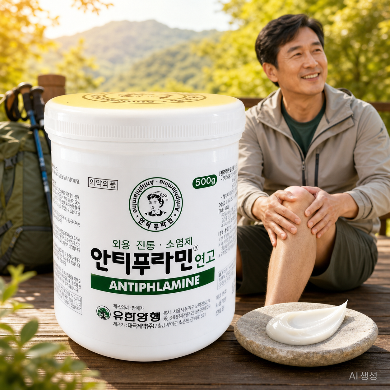 유한양행 안티푸라민 연고 500g 바르는 파스 로션 외용 진통 소염제 - 메인 이미지