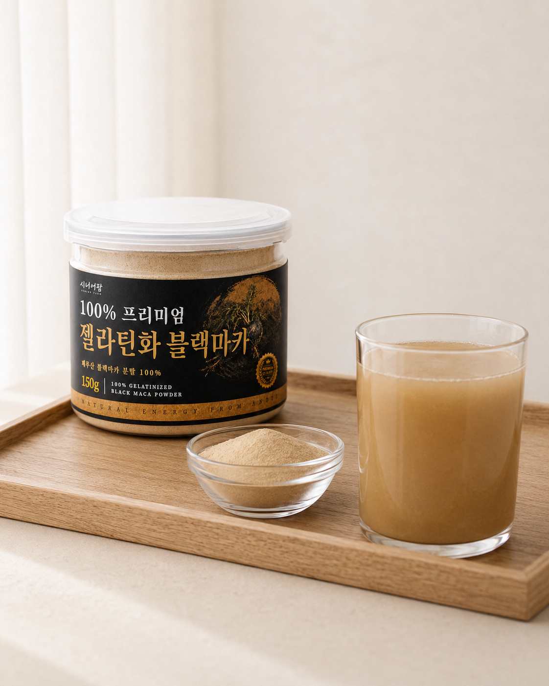 페루산 프리미엄 젤라틴화 블랙마카 100% 분말 가루 파우더 5개월분 150g, 1개 - 상세 이미지 2
