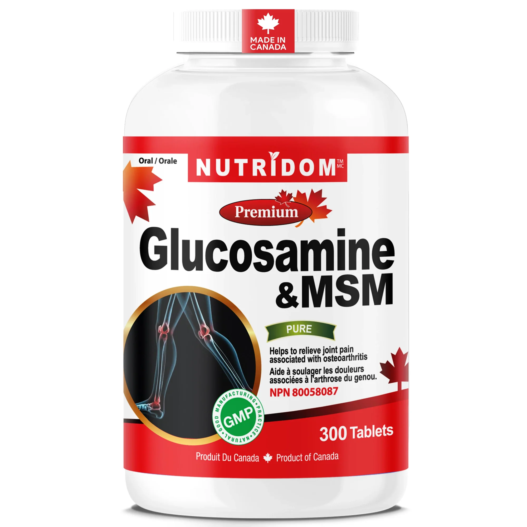 뉴트리돔 글루코사민 MSM 1000mg 대용량 태블릿 300정, 1개 - 상세 이미지 3