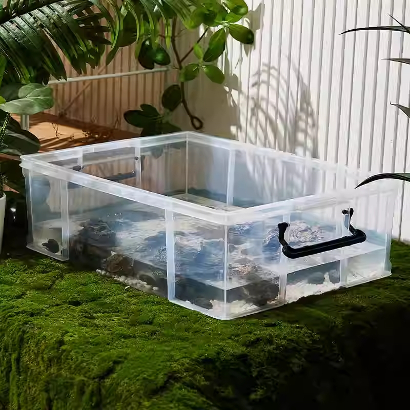 육지거북이 사육장 거북이집 투명 도마뱀 파충류 수조 36x27.3x14cm - 상세 이미지 4