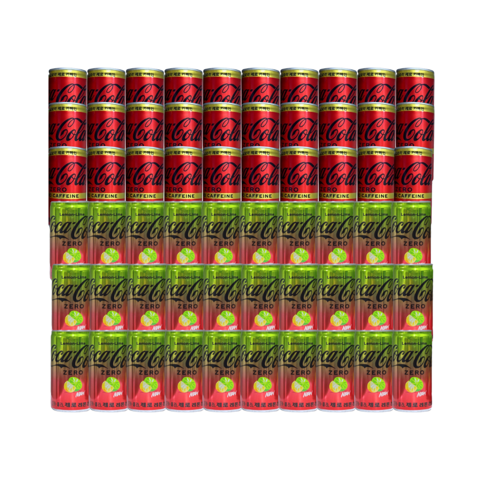 코카콜라 제로제로 190ml x30캔 + 제로 레몬라임 x190ml 30캔 탄산음료 - 상품 이미지