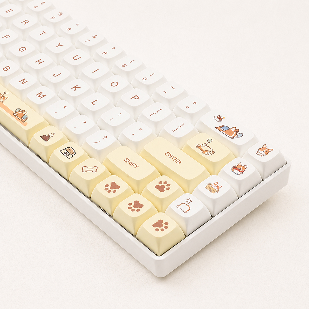 웰시코기 키캡 영문 키보드 자판 강아지 동물 키캡 XDA PBT 염료승화 기계식 134키 - 상세 이미지 5