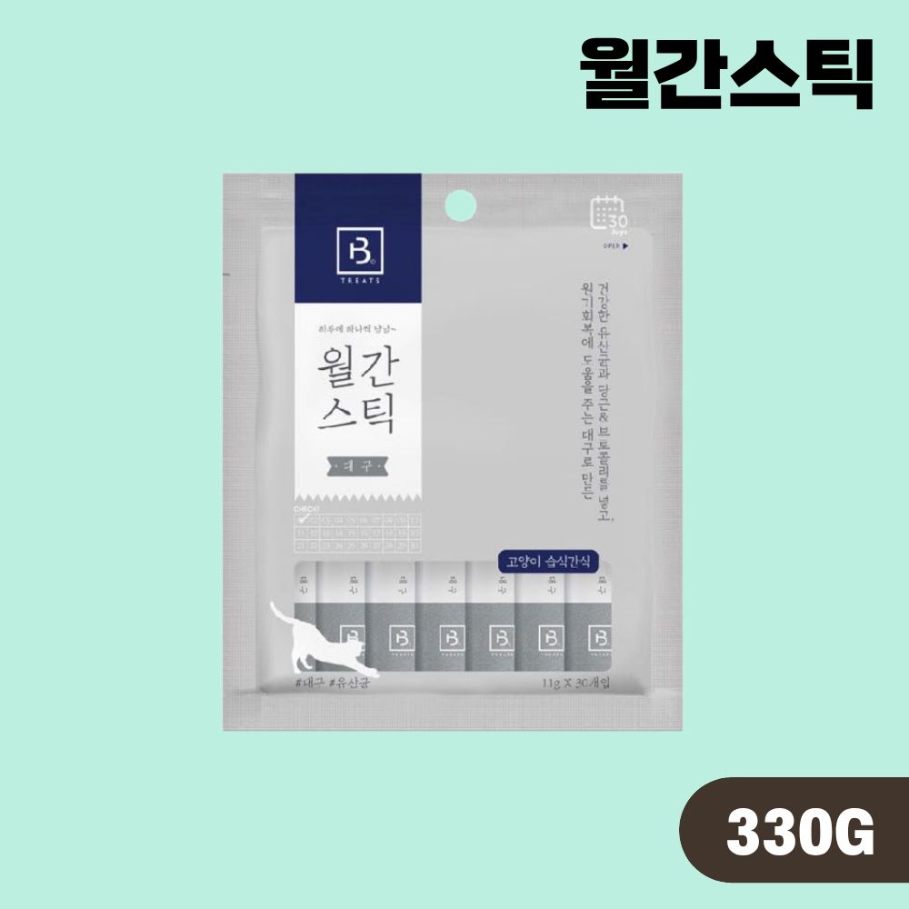 월간스틱 대용량 짜먹는 고양이간식 대구, 330g, 1개 - 상품 이미지