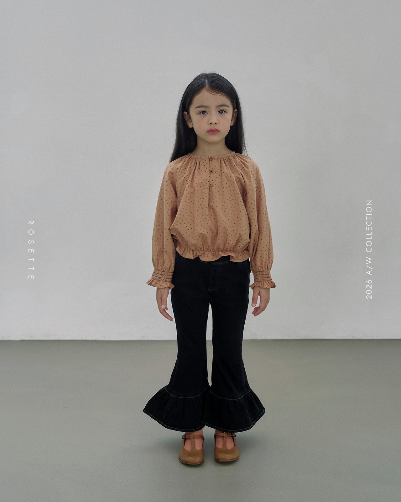 호제트 26가을 아이블라우스 유아 여아 코튼 긴팔 블라우스 XS-XL - 상세 이미지 3