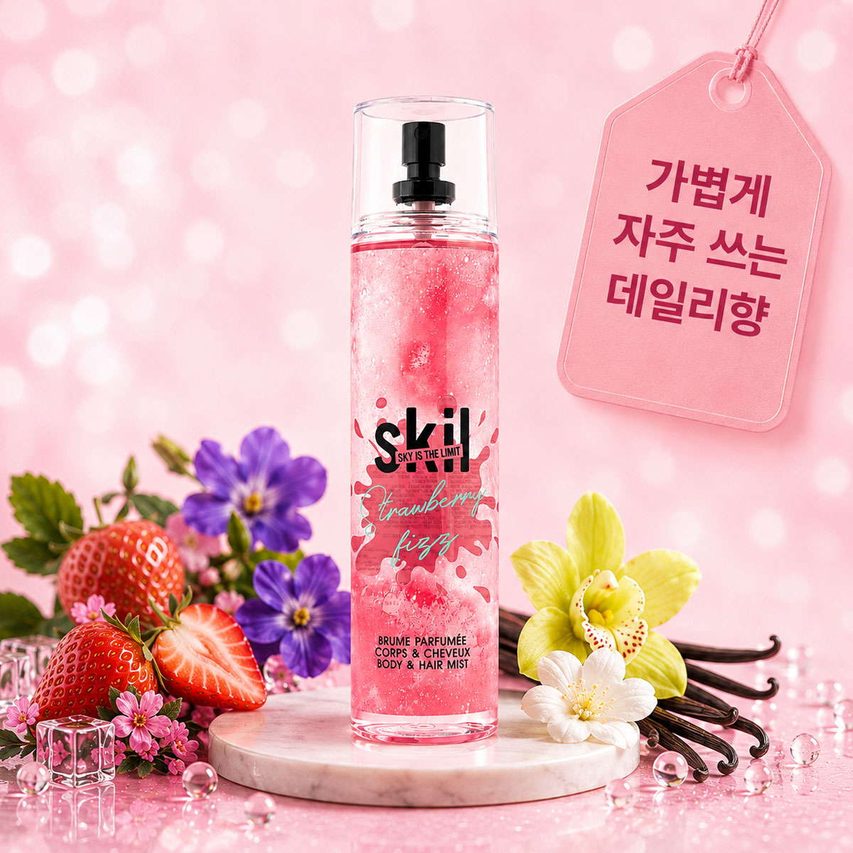 장아떼 Skil 헤어바디 미스트 프랑스향기 스트로베리 피즈, 250ml, 1개 - 상품 이미지
