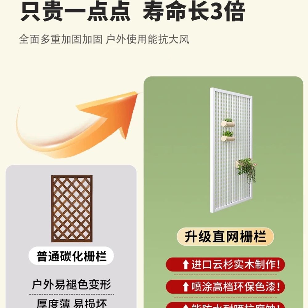 야외 방부목울타리 목재 나무울타리펜스 발코니 기본형 - 상세 이미지 4