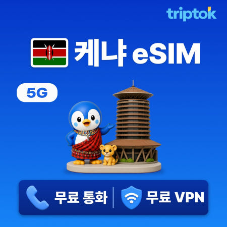케냐 eSIM e심 5G 나이로비 마사이마라 1GB~20GB 데이터 전화,VPN 무료 즉시