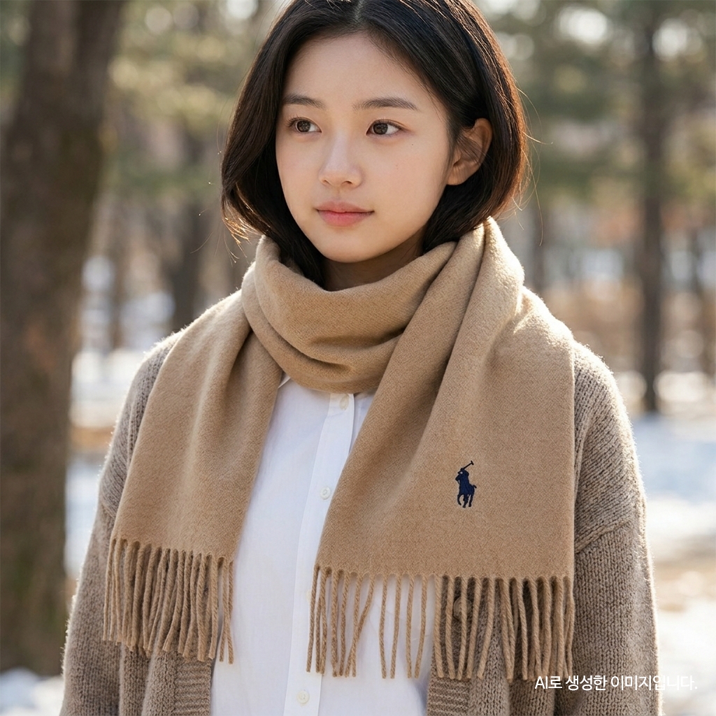 [백화점] 폴로 랄프로렌 목도리 스카프 머플러 곰돌이 꽈배기 - 상세 이미지 5