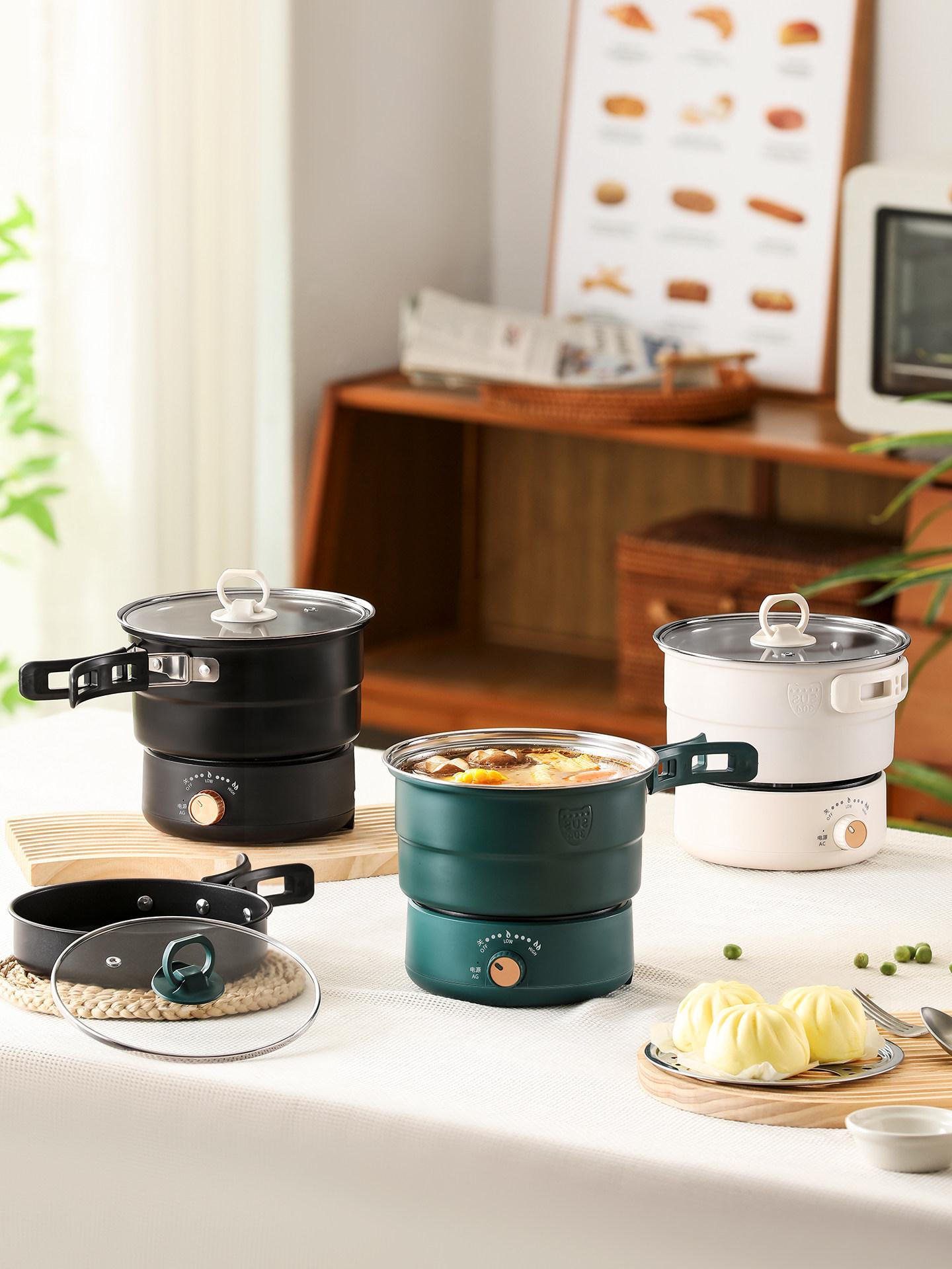 전기냄비 다기능 멀티쿠커 전골 찜 라면 국수 간편 조리기 화이트 단일 500W 냄비 미포함 - 상품 이미지