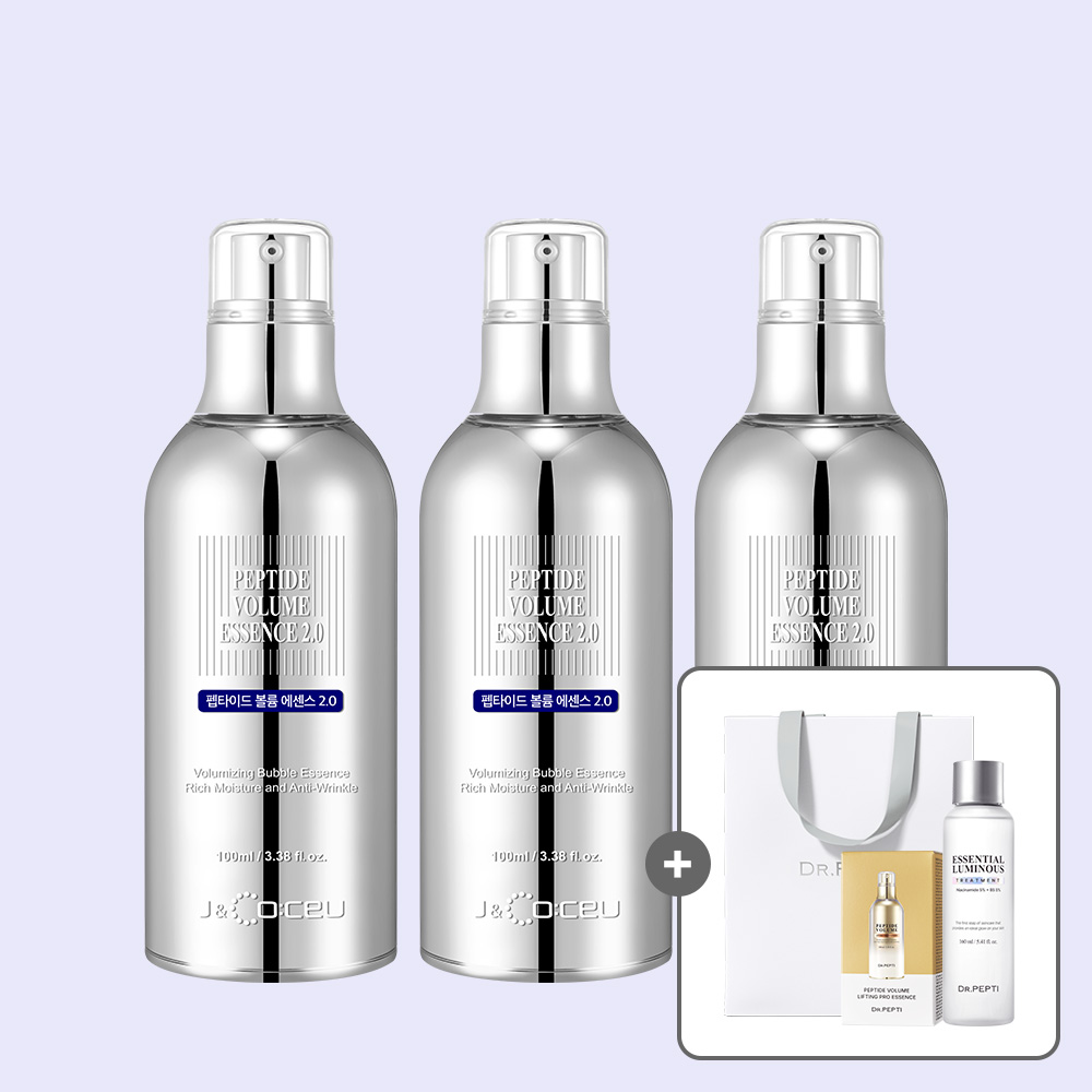 닥터펩티 펩타이드 볼륨 에센스 2.0 100ml x3개 (+파우치20매+센텔라 여행용 키트) 버블 제형 - 메인 이미지