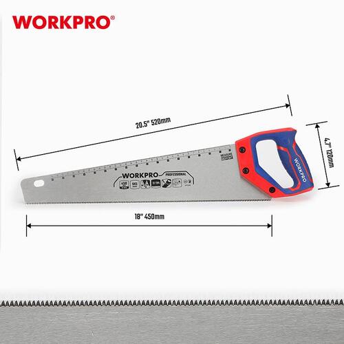 워크프로 핸드쏘우 톱 WP215010 450mm 전문가용 DIY 목공 목재 절단 나무톱 - 상세 이미지 3
