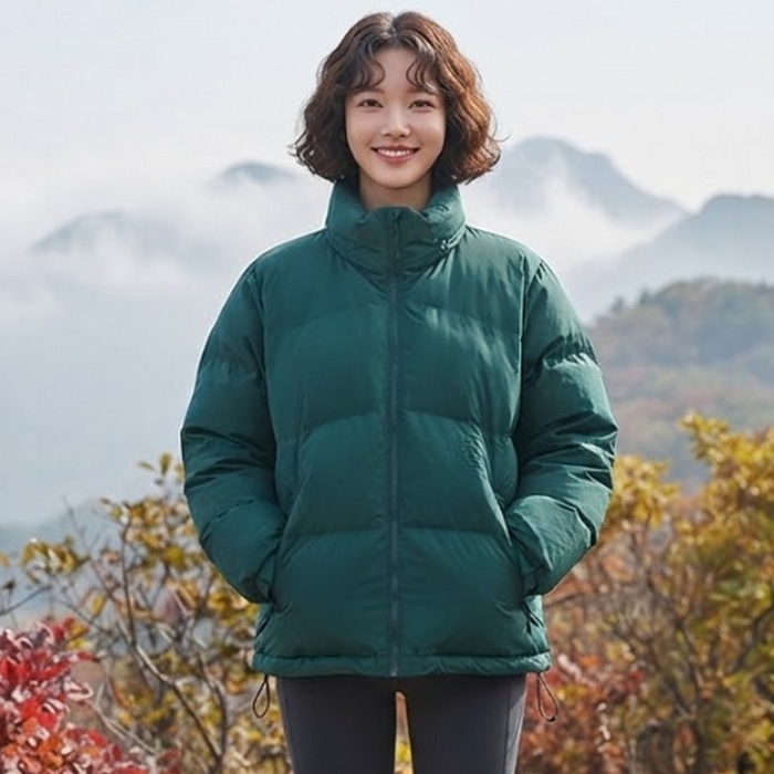 밀레 남여공용 겨울 세미 오버핏 볼패딩 후드탈착 아웃도어 패딩 점퍼 - 상품 이미지