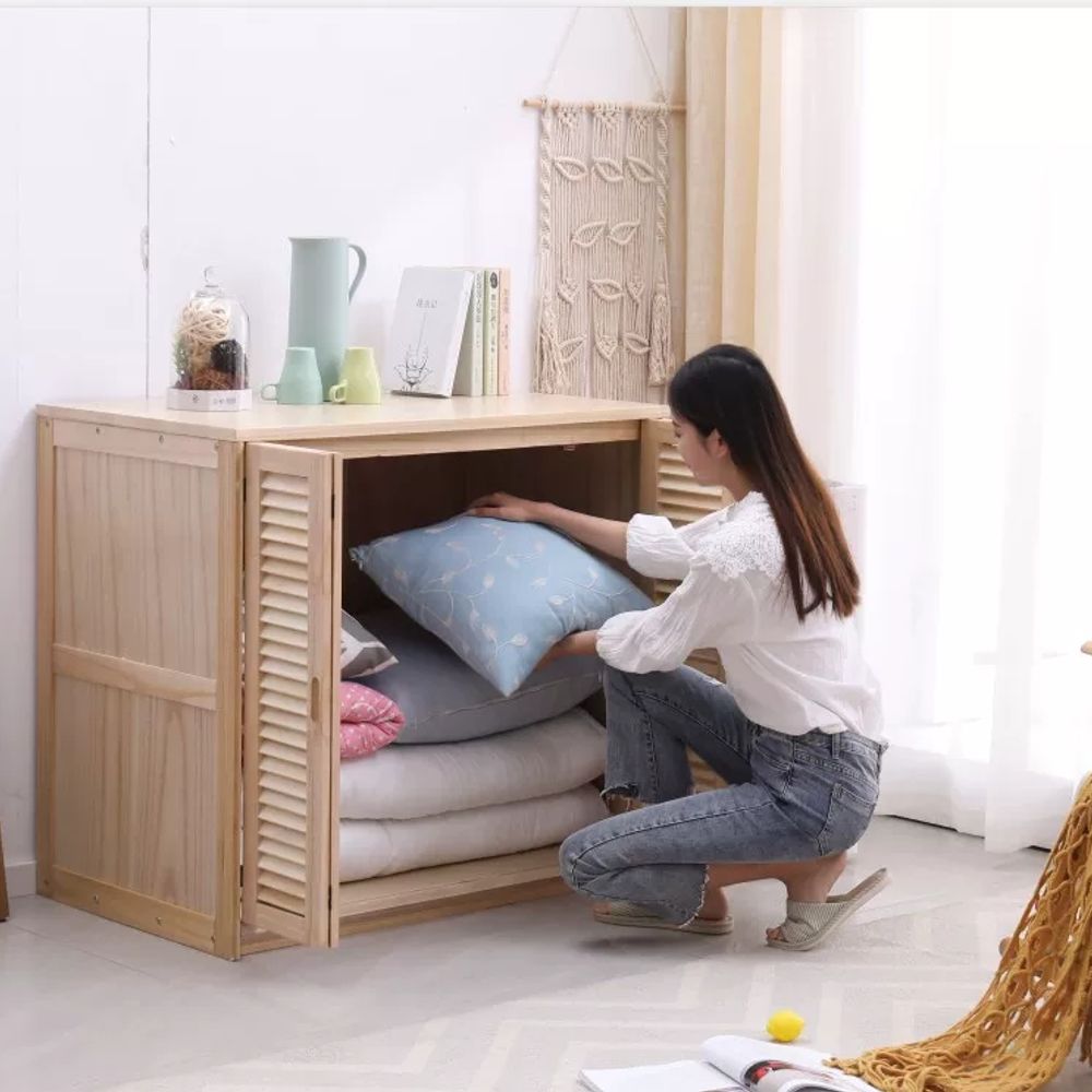 원목 키작은이불장 도어 미니이불장 원룸 기본형 - 상세 이미지 3