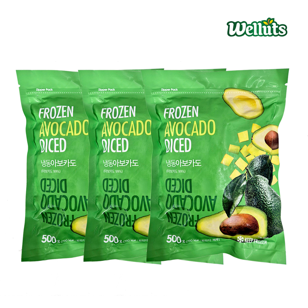 웰루츠 냉동 아보카도 다이스 500g, 3개 - 상품 이미지