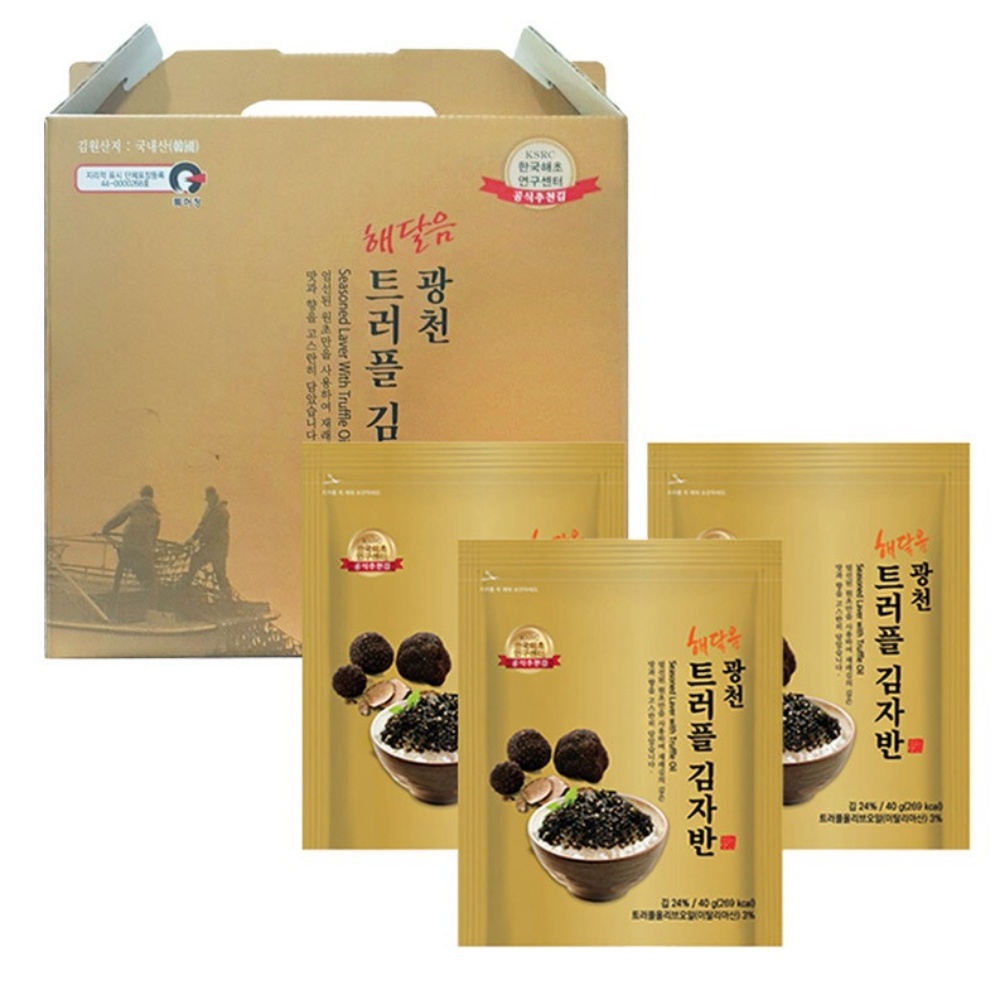 김자반 선물 세트 김 트러플 김자반 숯불 시골 김 직화 구이 즉석 3개입, 1개 - 상품 이미지