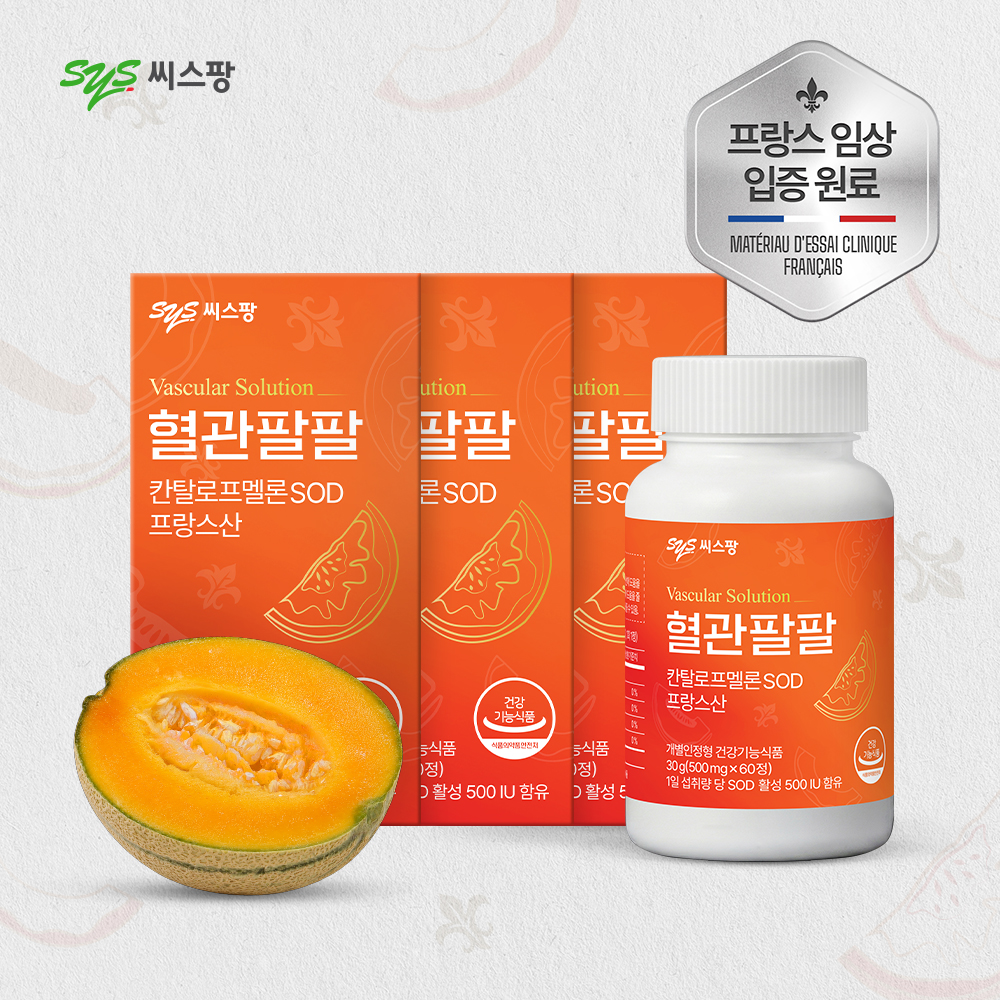 씨스팡 혈관팔팔 칸탈로프멜론추출물 혈행개선 60정, 3개 - 메인 이미지