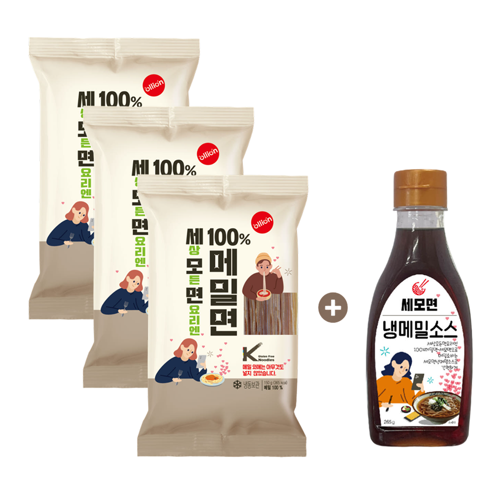 올리온  100% 메밀면 입문세트 (메밀면3+쯔유265g) - 상품 이미지