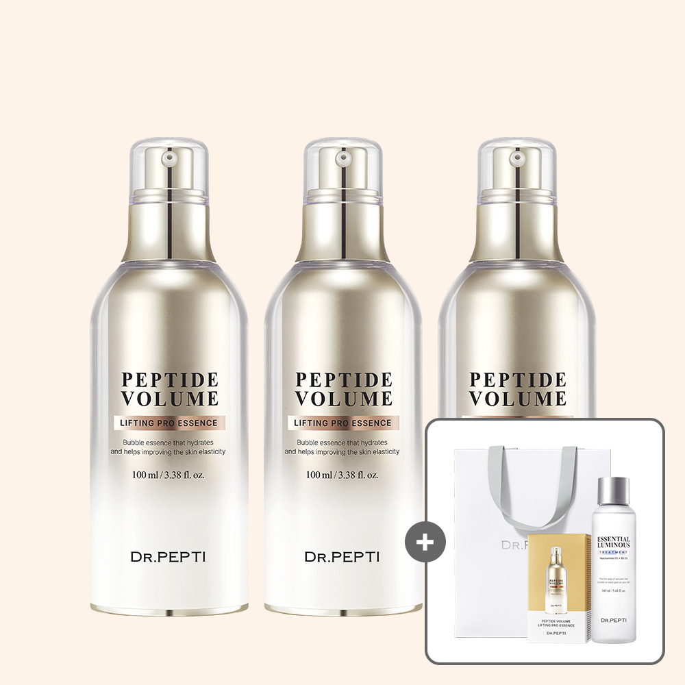 닥터펩티 펩타이드 볼륨 리프팅 프로 에센스 100ml x3개 (+파우치20매+센텔라 여행용 키트) 버블 제형 - 메인 이미지