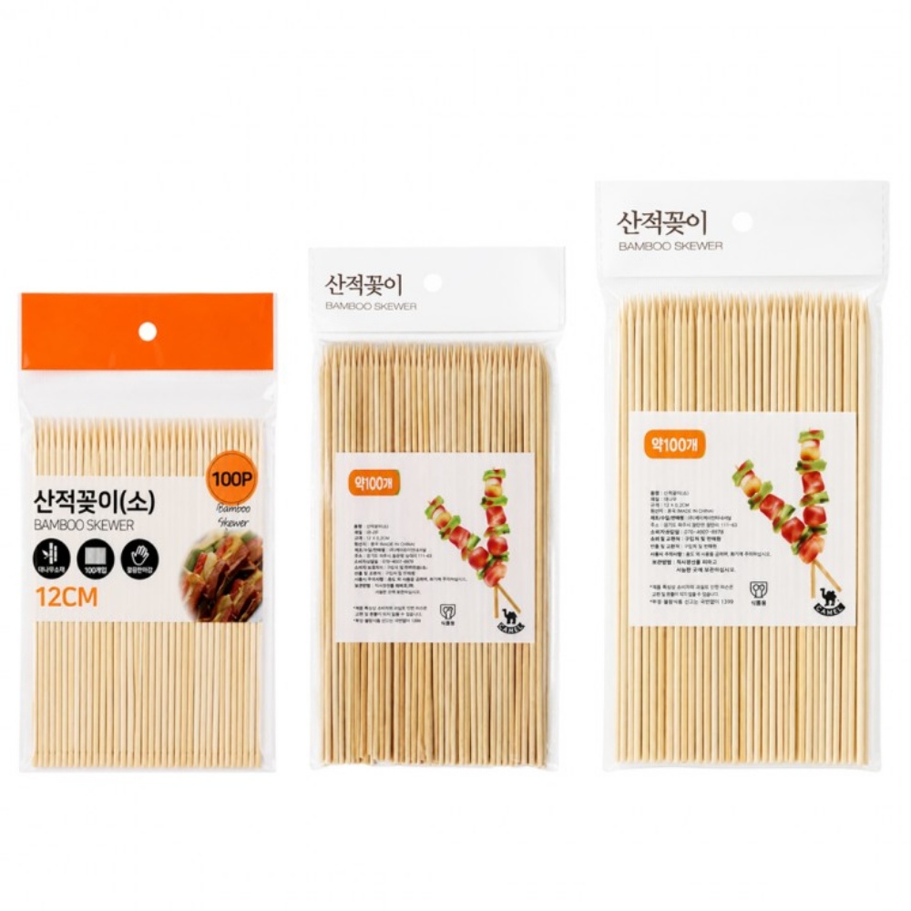 대나무 산적꼬지 나무꼬치 12cm 500개 명절전 부침개 꼬지 박대표마켓 - 상세 이미지 2