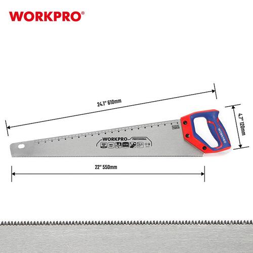 워크프로 핸드쏘우 톱 WP215012 550mm 전문가용 DIY 목공 목재 절단 나무톱 - 상세 이미지 3