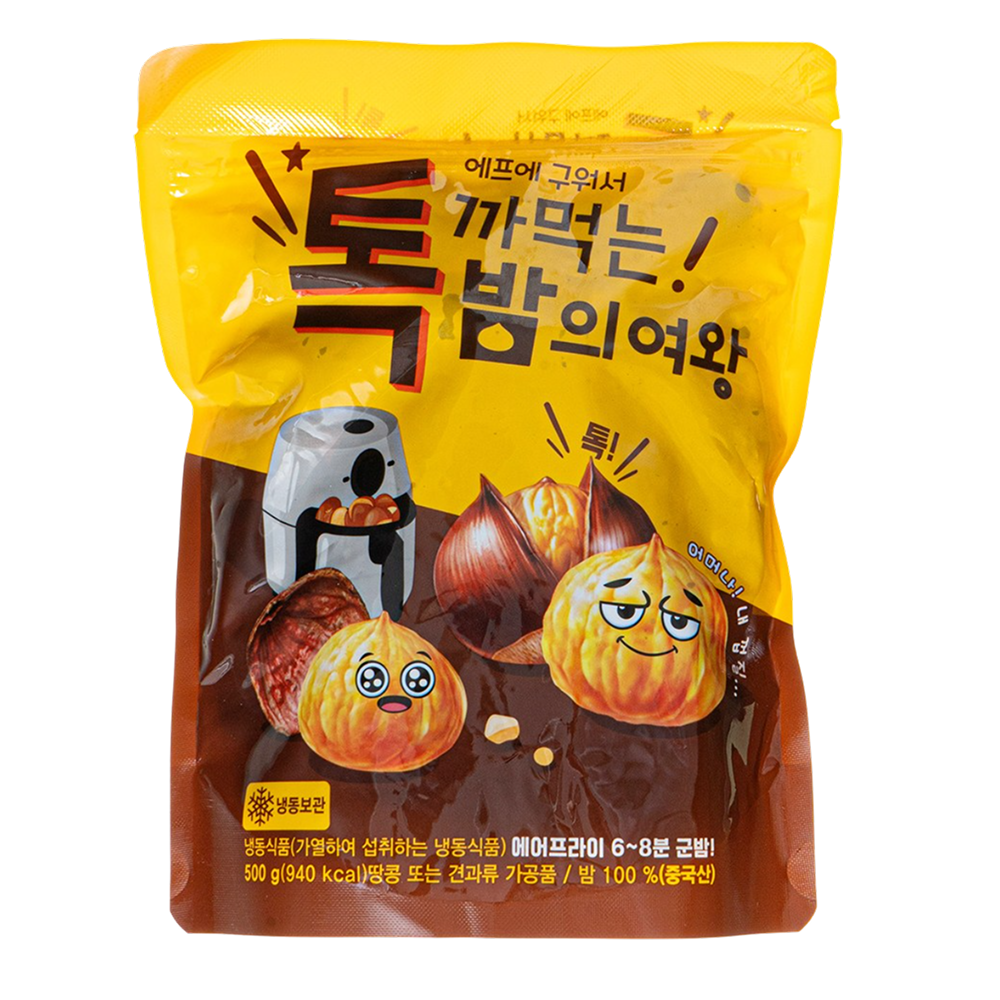 올리온 톡까먹는 밤의여왕 약단밤 에어프라이어 군밤 맛 밤 칼집 단밤 알밤 500g, 1개 - 상품 이미지