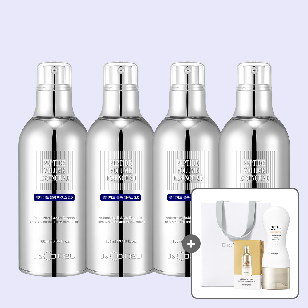 닥터펩티 펩타이드 볼륨 에센스 선택 x4개+파우치20매+마스크팩 (+허브 필링젤 130ml) 버블 제형 - 상품 이미지
