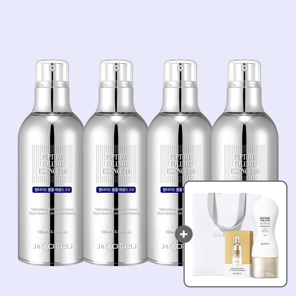 닥터펩티 닥터펩티 펩타이드 볼륨 에센스 4개 세트 + 넥 크림 120ml + 파우치 20매 + 쇼핑백