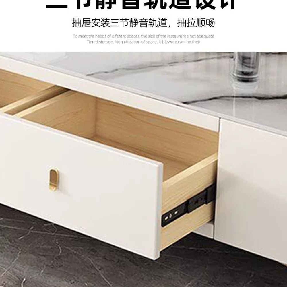 수납장 세라믹tv다이 받침대 세라믹거실장 골드 기본형 - 상세 이미지 4