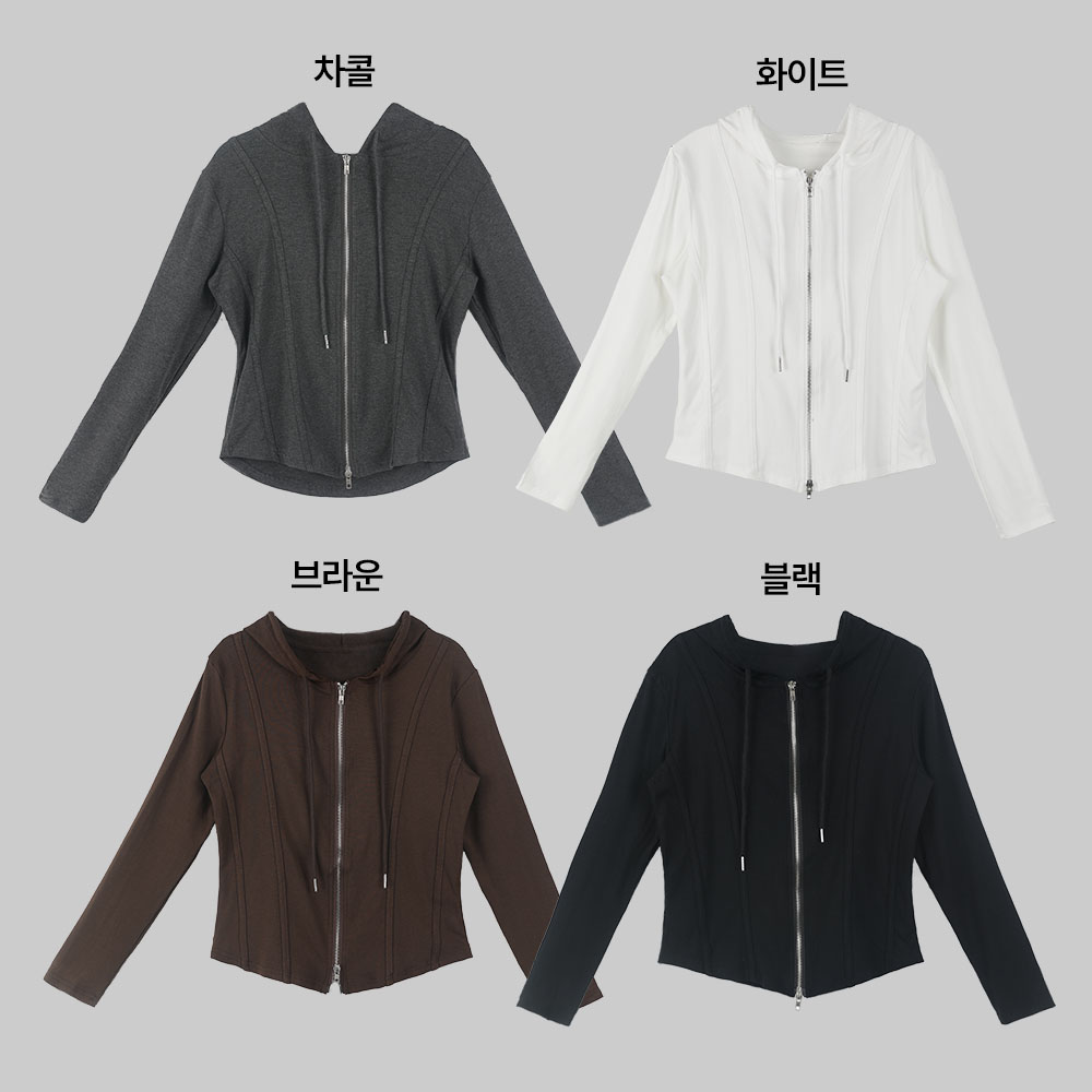 얇은후드집업 크롭 투웨이 집업후드 - 상세 이미지 5