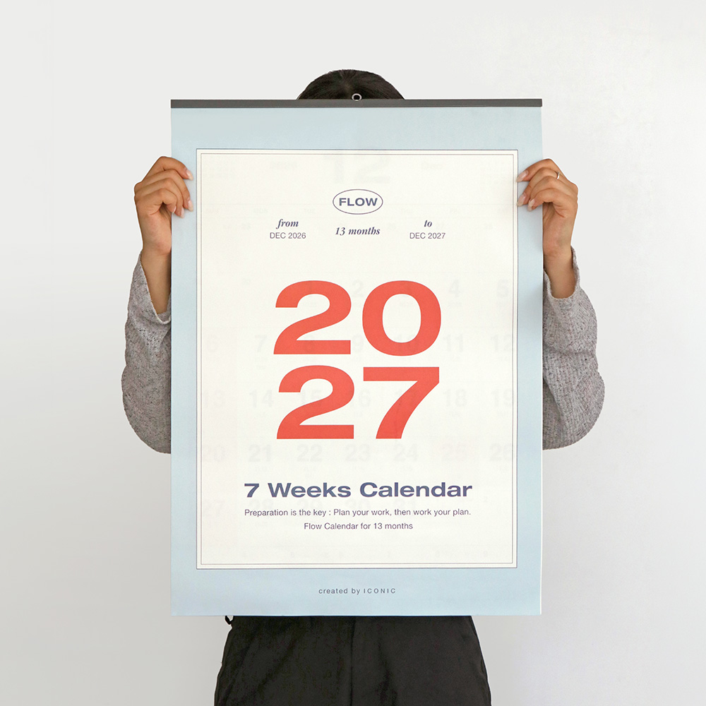 아이코닉 2027 플로우 월 캘린더 A2 벽걸이달력(대형 스케줄러 인테리어 음력) - 상세 이미지 3