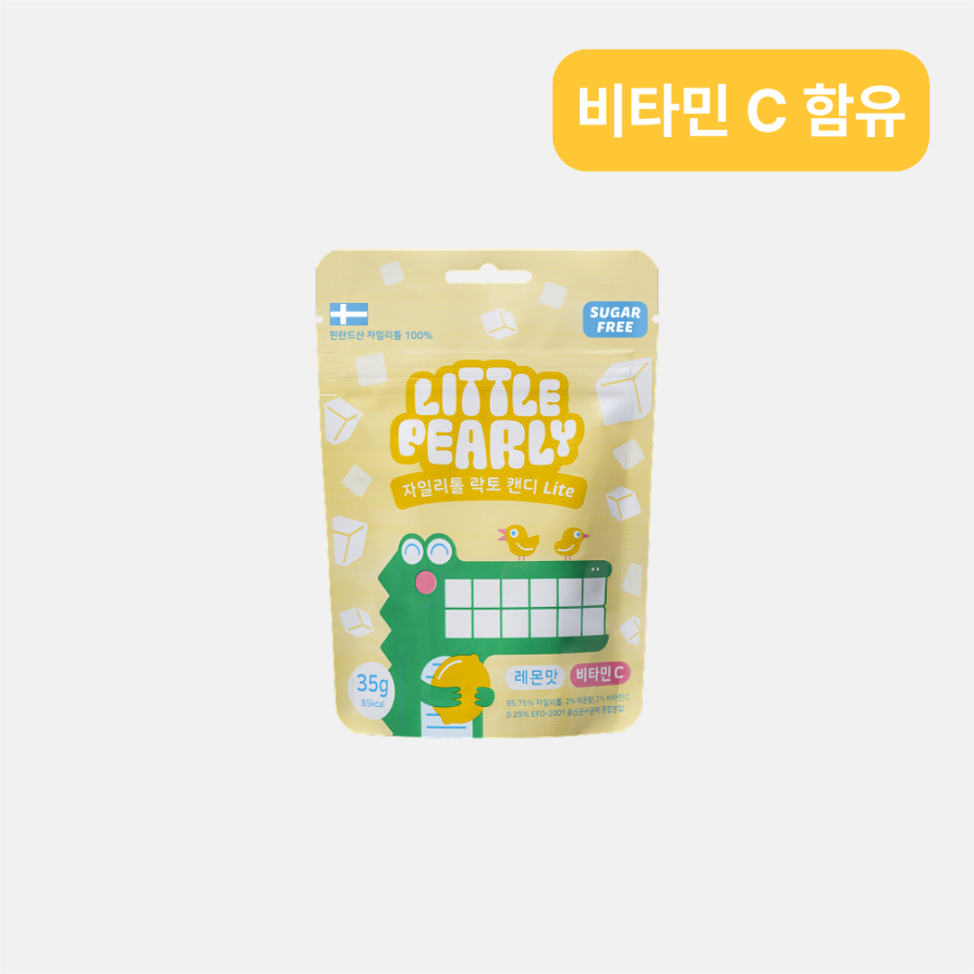 리틀펄리 유아 어린이 비타민 자일리톨 장유산균 무설탕 캔디 라이트 레몬, 35g, 1개 - 상품 이미지
