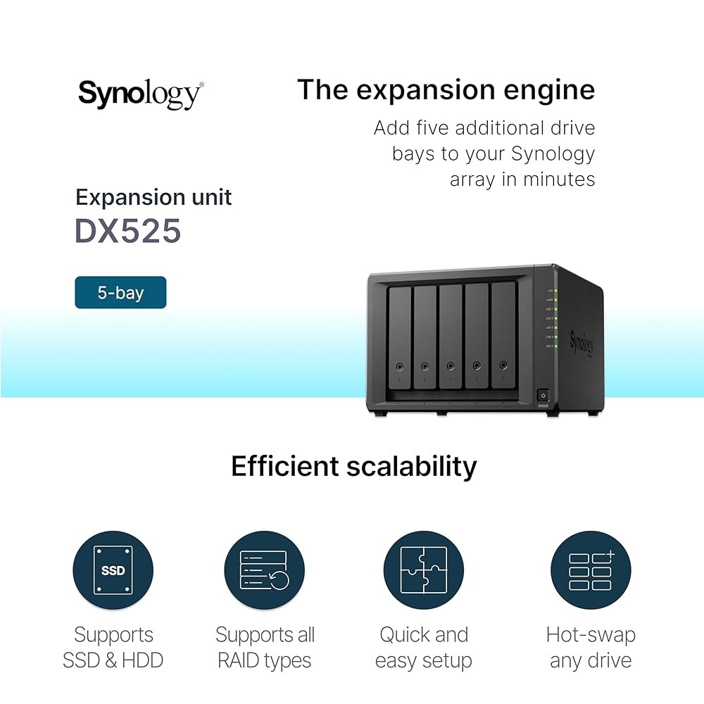 Synology 5-Bay 확장 장치 DX525(디스크리스) - 상세 이미지 2
