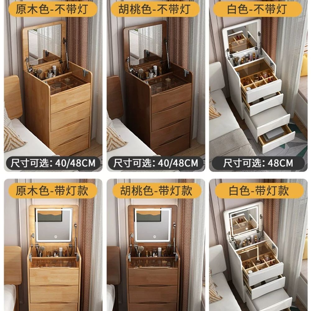 서랍장 거울접이식화장대 원목미니화장대 기본형 - 상세 이미지 2